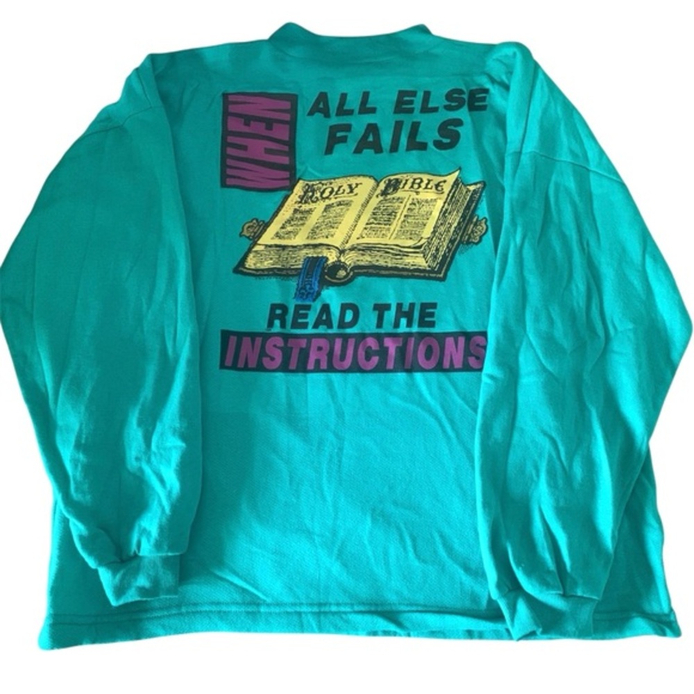 Vintage 90s Christian Bible Graphic Sweatshirt OSFA Faith Forelli